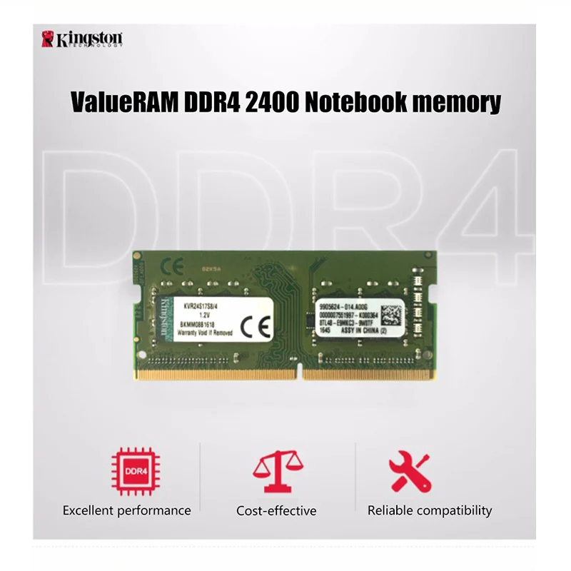 الأصلي كينغستون ذاكرة عشوائية DDR4 8 GB 4 GB 16 GB 2400 Mhz دفتر الذاكرة Sodimm ميموريال الداخلية لأجهزة الكمبيوتر المحمول PC 8 غيغابايت العربات