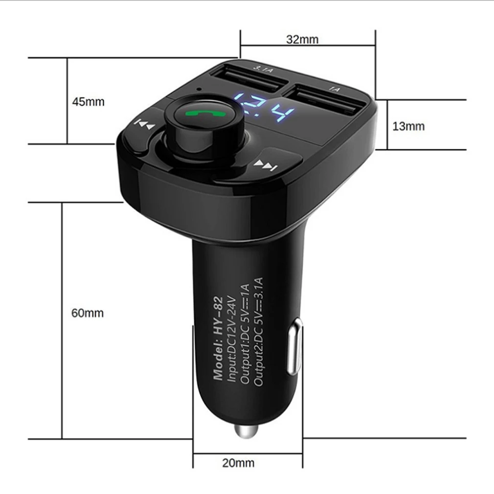 1 шт. Bluetooth для автомобиля с двумя портами USB Зарядное устройство беспроводной передатчик FM Radio адаптер MP3 плеер