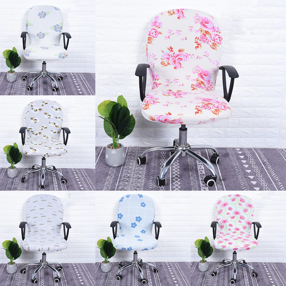 

New 2019 Swivel Chair Cover Stretchable Removable Computer Office Washable Rotating Lift LBShipping
