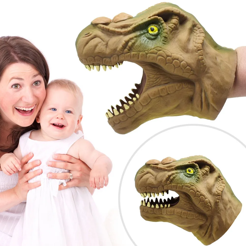 

2019 Soft Vinyl PVC Animal Hand Puppet Wild Animal Head Hand Puppet Figure Toys Children Gloves Toy Educational Model Gift