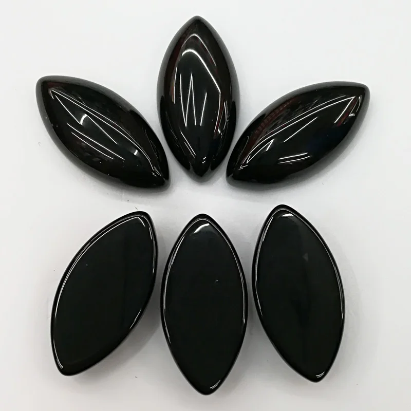 15*30*7 мм натуральный черный оникс Камень Бисер Маркиза Форма Кабина Кабошон каплевидные бусины 12 шт./лот