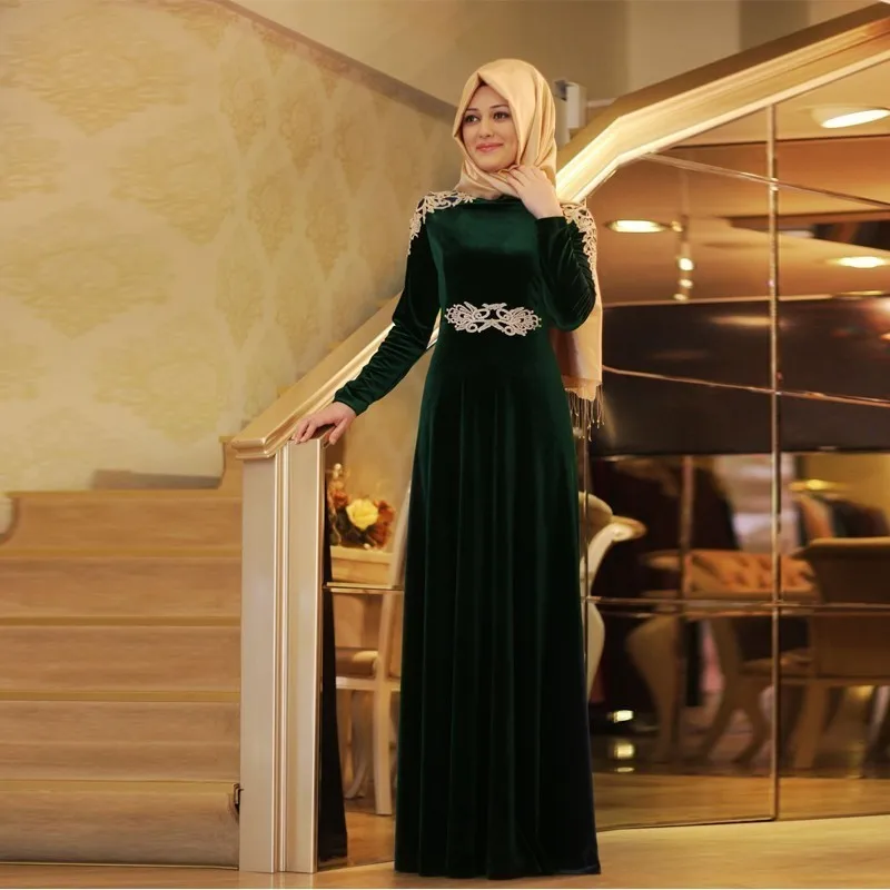 Evening Dress Party Burgundy Velour Muslim Hijab Long Sleeve Floor Length Parti Elegant Robe Mere De La 2017 Dresses Evening Dress Evening Dresses Partydress Evening Dresses Aliexpress