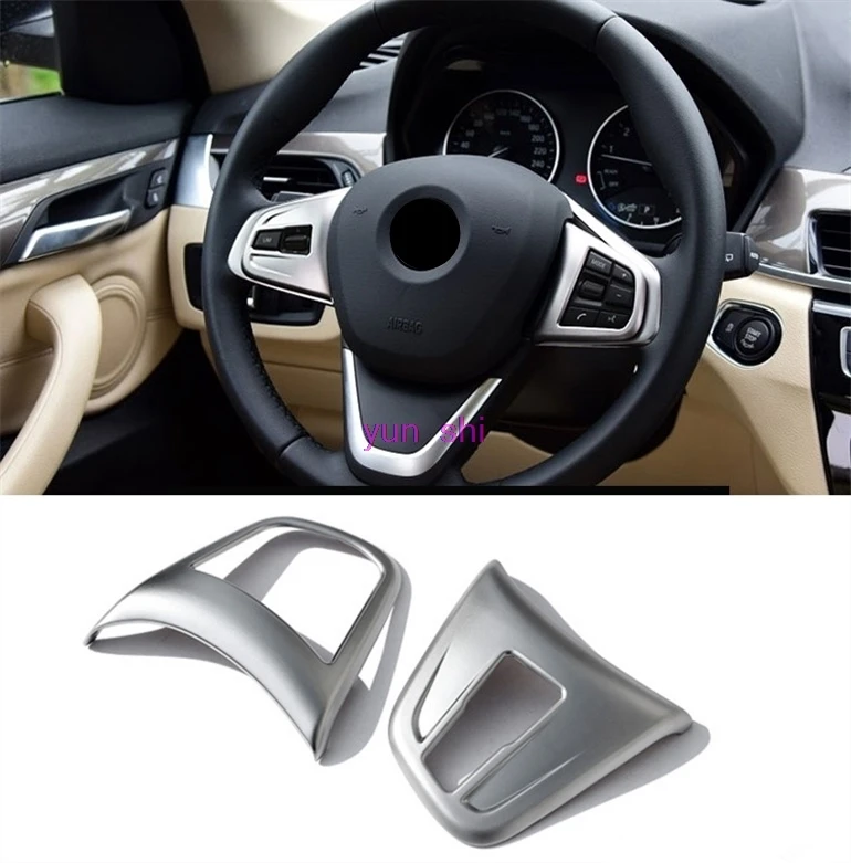 ABS Chrome Car Steering Wheel Button Decoration Trim Covers Car-styling For BMW 2 Series Tourer Car 218i 220i BMW 2016 2017 X1