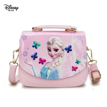 Bandolera Disney para niña de jardín de infancia, bolsa de hombro de princesa congelada, bolsos de mano de Elsa de dibujos animados de PU para niños, bandolera de viaje