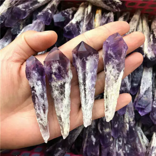 

1PC Natural Amethyst Quartz Cluster Crystal Wand Point Specimen Lucky Healing Natural Stones and Crystals Healing Crystals