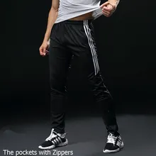 Men s Gym Running Pants Athletic Football Soccer Training Pants font b Fitness b font Workout