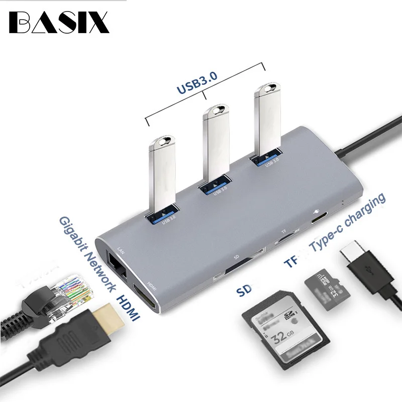 Gigabit Ethernet Adapter w// USB 3.1 Charging Port USB-C to HDMI USB 3.0 OTG