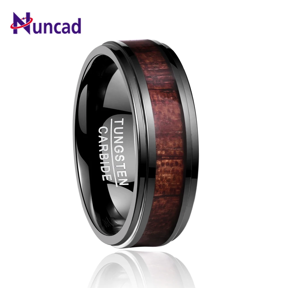 Billige 2018 neue hochzeit schmuck männer ring galvani schwarz intarsien artischocke holz schritt oberfläche hartmetall ring anel masculino
