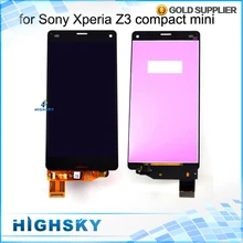 Free Shipping + New Test Black White Screen For Sony Xperia Z3 Compact LCD Z3 Mini D5833 D5803 Display With Touch 4.6 inch