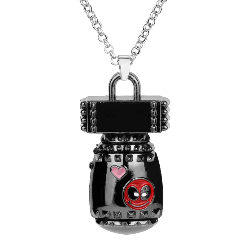 

Marvel Deadpool 2 Keychain 3D Bomb Model Necklace Pendant Metal Key Ring Car Key Holder Accessories Figure Toys Doll Souvenir