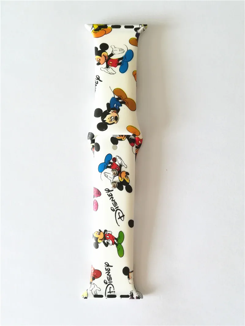 

Sport Silicone Band for Apple Watch 38mm 42mm 40mm 44mm Soft Strap Cartoon Mickey Woman Men Bracelet for iwatch Series 4 3 2 1