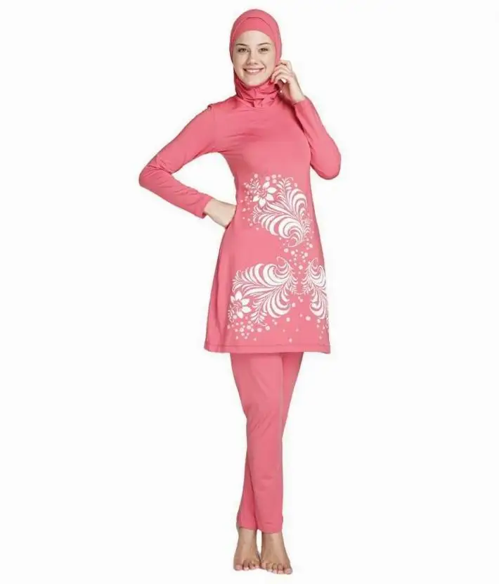 Хиджаб Буркини скромный Мусульманский купальник для девочек арабский Женский Плюс Размер одежда полное покрытие 3 шт купальный костюм Размер S-4XL - Цвет: Оранжевый