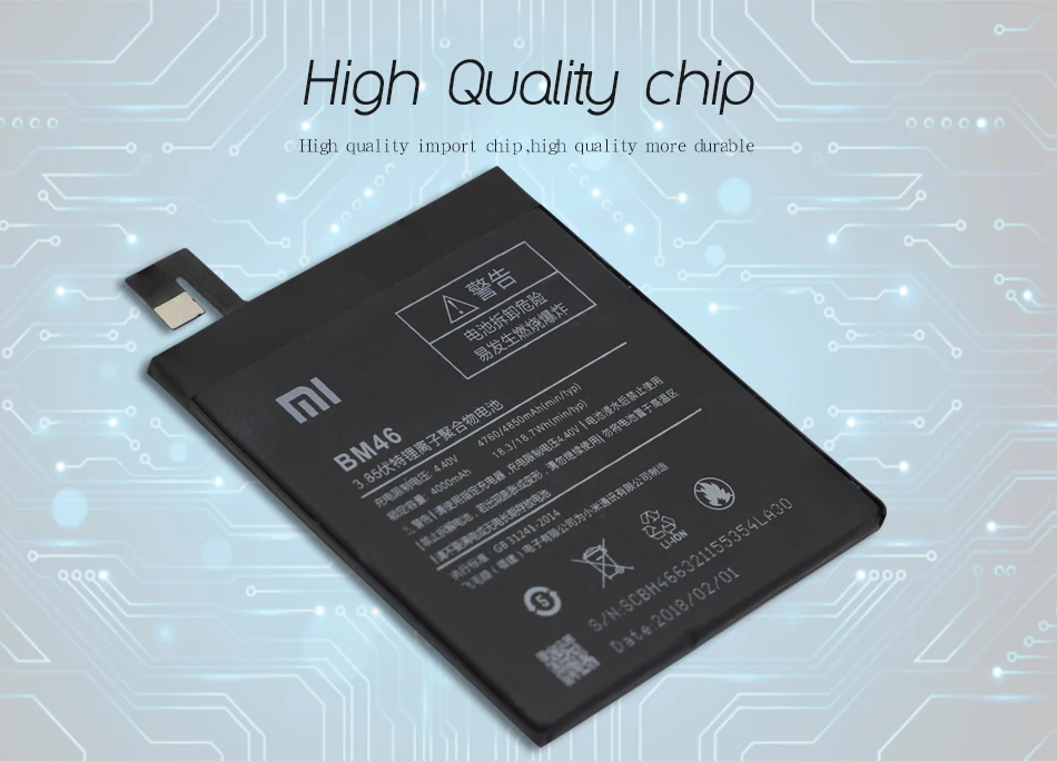 Сменный аккумулятор для телефона Xiao mi BM46, 4000 мА/ч, высокая емкость, высокое качество, для Xiao mi Red mi Note 3 Pro+ Бесплатные инструменты