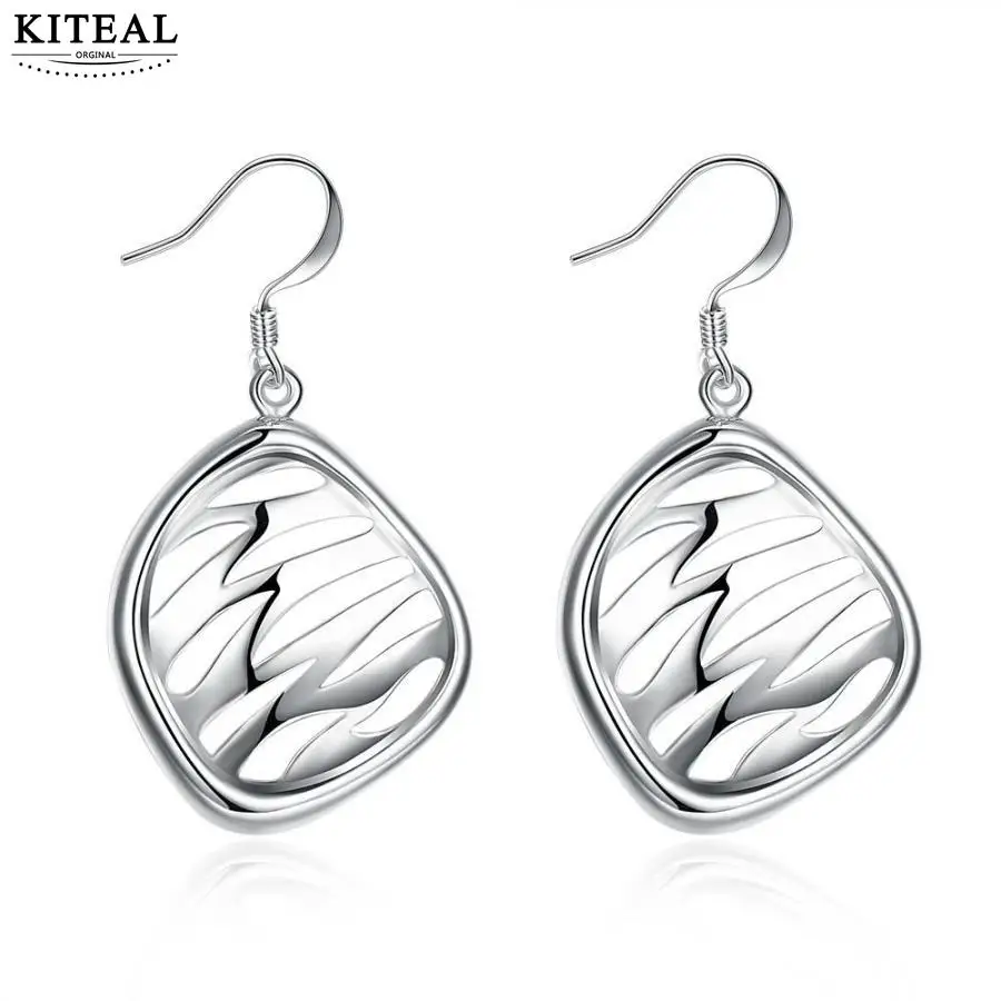 

KITEAL Fashion New Brand Design hollow out water-drop silver plated earring personality brincos floating charms