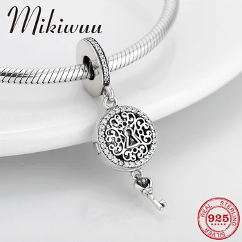 

925 Sterling Silver fine charms Key to my heart Valentine's Day Pendant bead Jewelry making Fit Original Mikiwuu Charm Bracelet