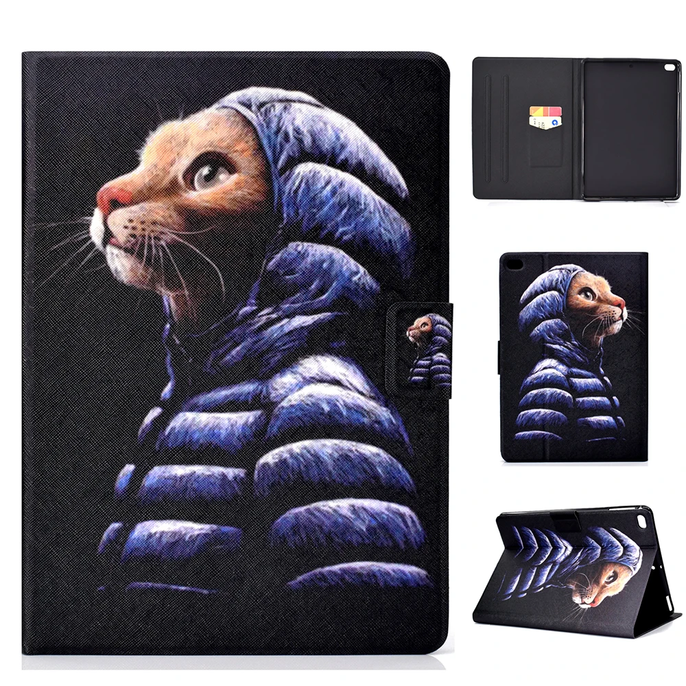 

Printed Case for IPad Air Air 2 IPad 5 6 Cover for Apple New IPad 9.7 2017 2018 A1822 A1954 Case Stand Elephant Dog Cat Funda