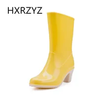 Neue mode frauen Winter Abnehmbare Baumwolle Regen Stiefel Wasserdichte Schuhe mit hohen absätzen Frauen gummisohle Stiefel Frauen Casual pumpen