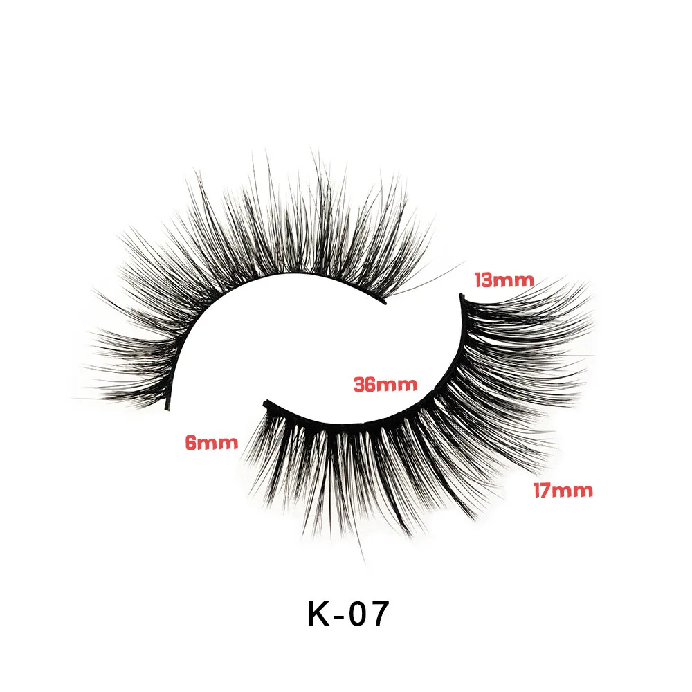 5 пар 3D ресницы из искусственной норки на заказ упаковка ресниц ручной работы из искусственной норки ресницы натуральные накладные ресницы длинные mak - Цвет: K-07