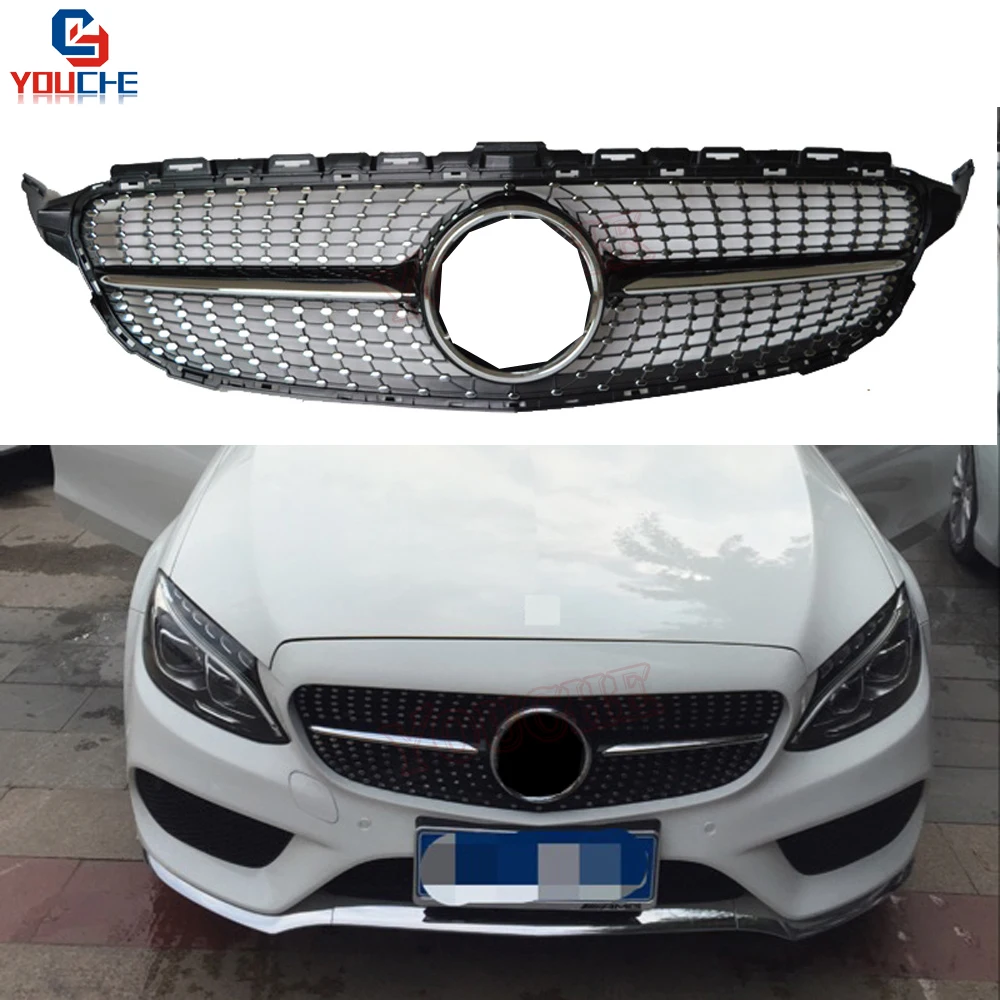 Бриллиантовая решетка для передней капота Mercedes W205 C Class Sport Edition C180 C200 C250 C300 C400 AMG