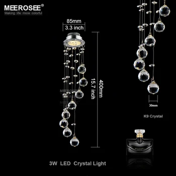 

Mini LED Crystal Ceiling Light Fixture Spiral Crystal lustre Lamp Crystal Light for Aisle Hallway Porch Staircase Lighting
