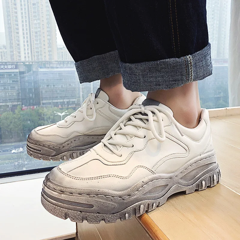 

2019 New Hot Sell Vulcanize Shoes Men Casual Outdoor Damping Sneakers Men Plus Size Male Footwear White Vulcanize Shoes US-75