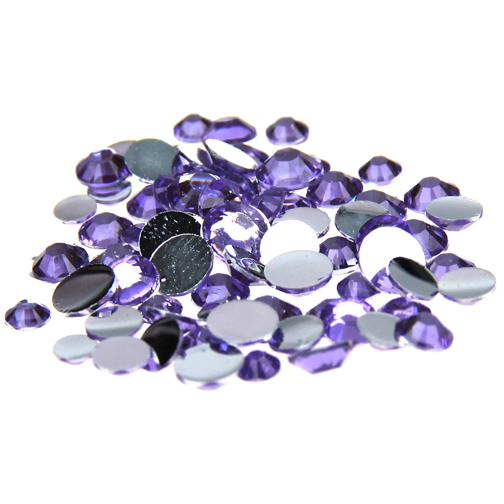 

1000pcs 2-5mm And Mixed Sizes Light Purple Resin Rhinestones For Nails Non Hotfix Nail Art Design Glitter Stones Decorations