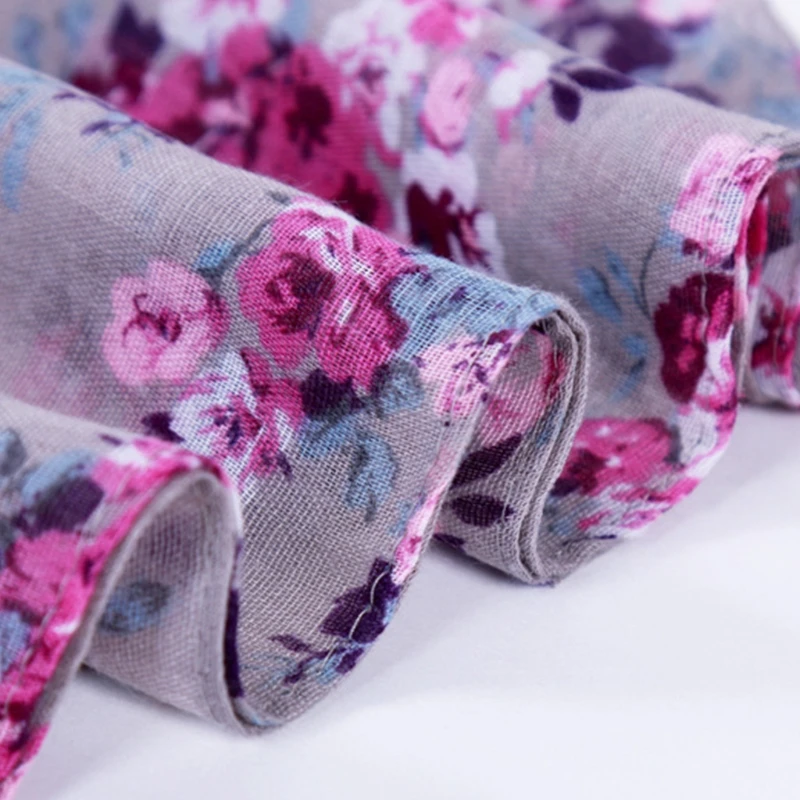 Модный женский шарф-хомут с цветочным принтом, винтажная шаль 180x70 см