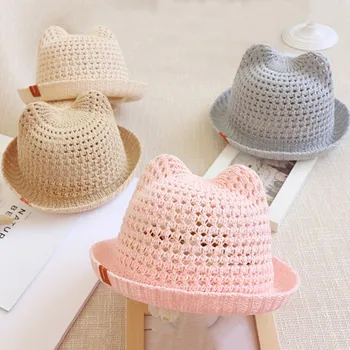 

Kids Baby Summer Beach Hats Straw Hat Boy Girls Cotton Breathable Cap Travel Cap