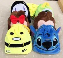 IVYYE 1PCS Stitch Anpanman Cartoon Drawstring Bags Cute Plush storage handbags makeup bag Coin Bundle Pocket Purses NEW