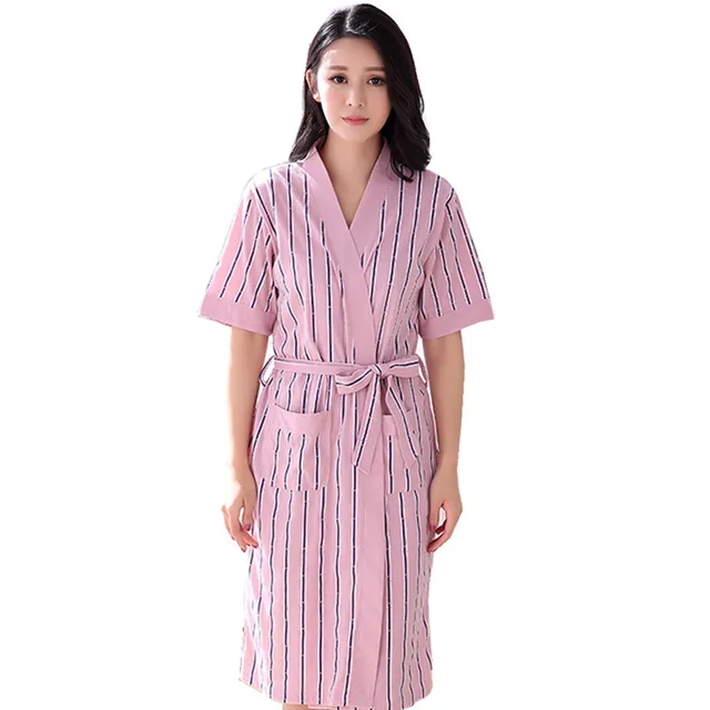 2017 New women's cotton Thin Bathrobe hotel spring and summer Flower