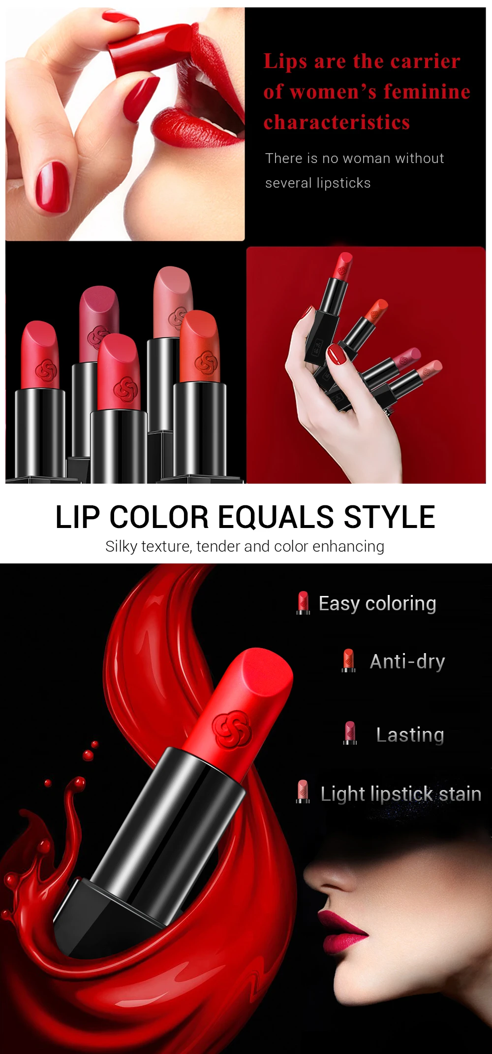 SOONPURE Matte Lipstick Waterproof Long Lasting Sexy Velvet Lip Balm Moisturizing Cosmetic Lip Stick Make up 8 Colors For Choose02
