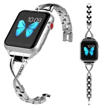 38mm 42mm Stainless Steel Diamond Band Replacement fitness Smart Wrist band Strap Link Bracelet For Men