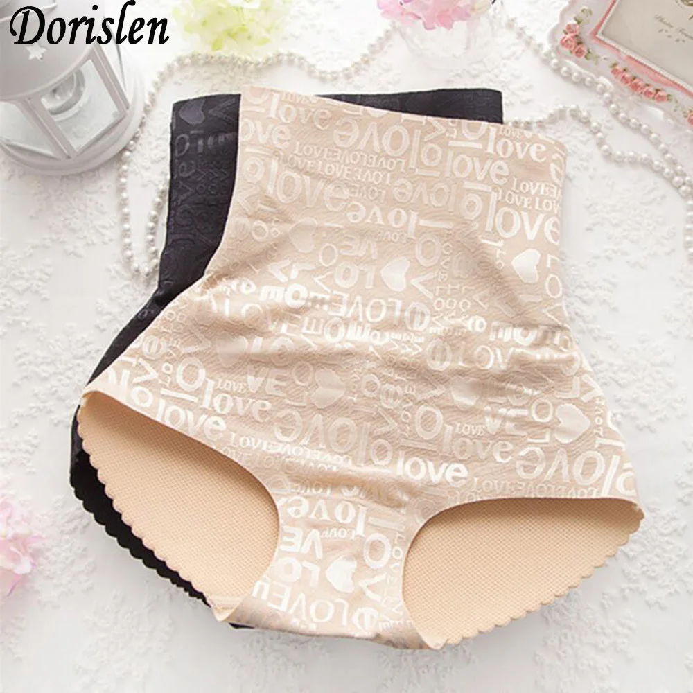 

Dorislen Embroidery Letter Sexy Hip Padded Briefs Buttocks Push Up Underwear High Waist Seamless Panties 100pcs