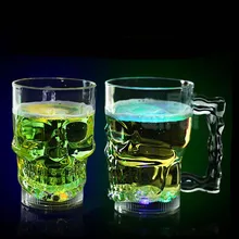 Модный Креативный светодиодный стакан с черепом для бара, паба, вина, напитков, кружка для бара, водная активированная пищевая пластиковая прозрачная чашка, бар, Декор
