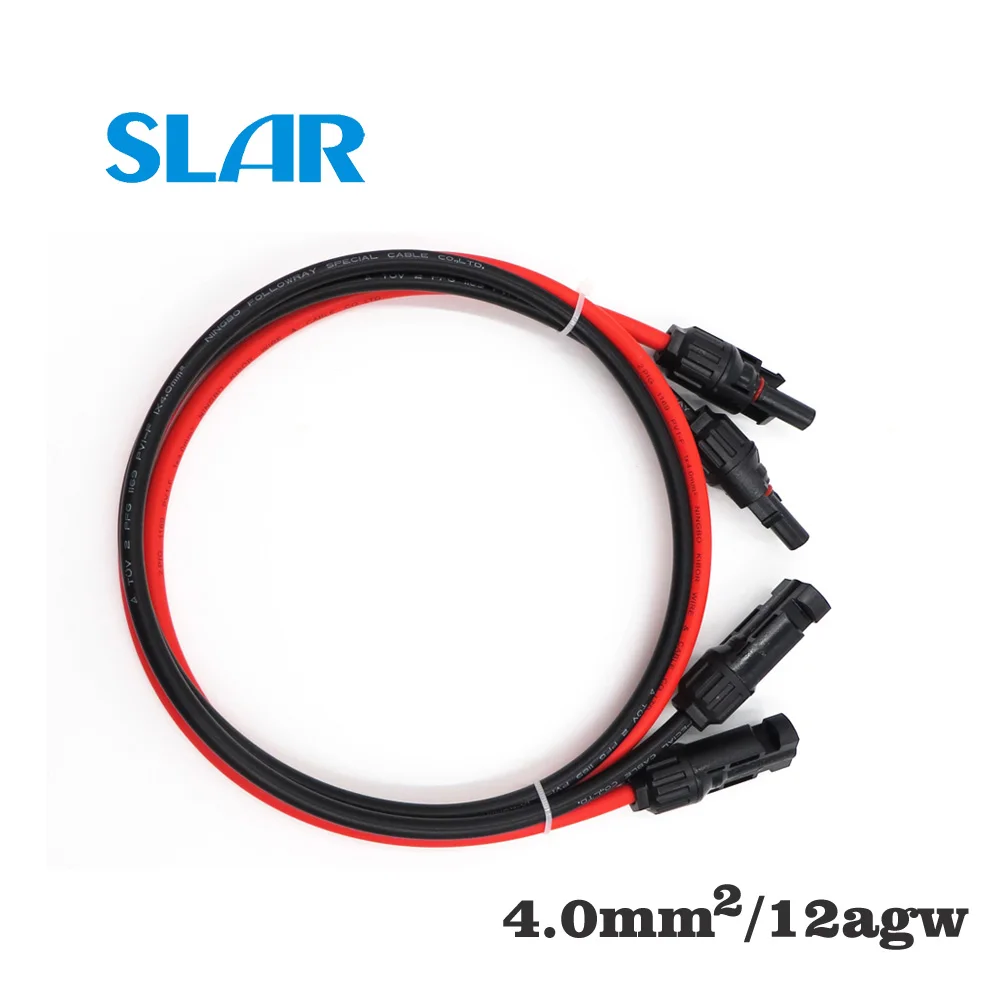 1Pair x PV Connector Extension wire 4mm2/12AWG 1m 2m 3m 5m 10m extend cable Connect branch red black parallel Series | Обустройство