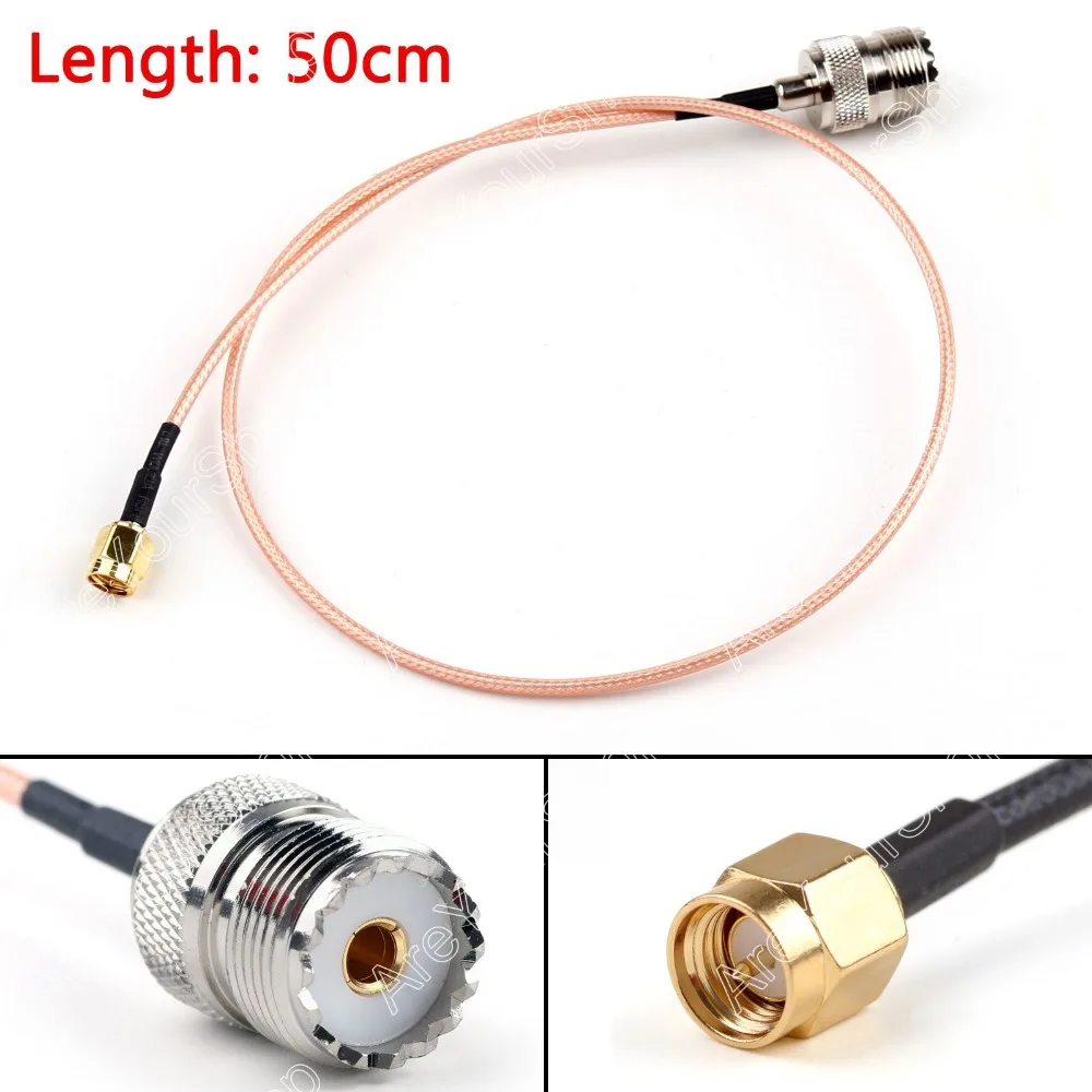 

Areyourshop Sale 50cm RG316 Cable SMA Male Plug To SO239 UHF Female Jack Straight Pigtail 20in Mini