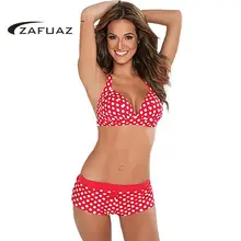 Новинка, женское бикини с пуш-ап, короткий спортивный купальник, винтажный купальник в горошек, Женский бразильский купальник размера плюс