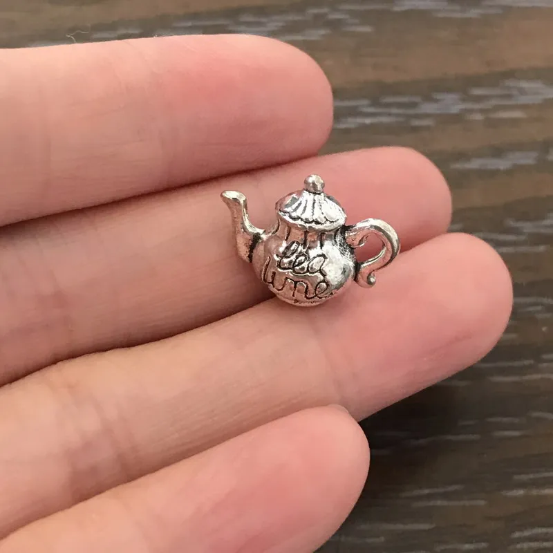 

8PCS DIY Jewelry Making 3D Tea Pot Charms Zinc Alloy Pendant Charm for Bracelet Necklace Earrings Keychain zipper pulls