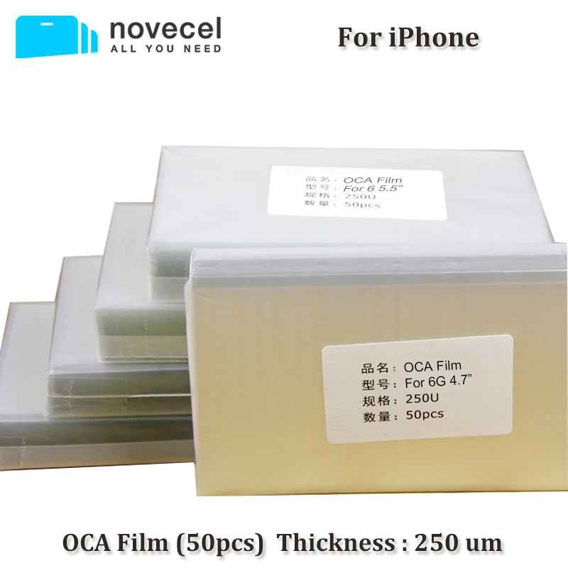

Novecel 50 pcs/Lot OCA Optically Clear Adhesive Tape for iPhone 5 5C 5S 6 6S 7 7P 8 8 plus X (4/4.7/5.5/5.8 inches)