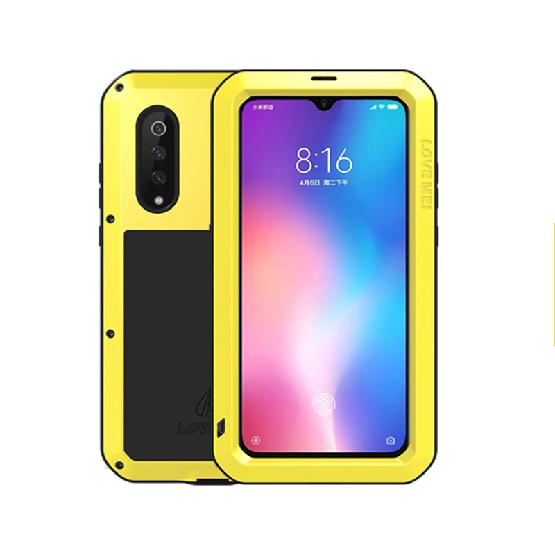 Yellow Сверхпрочная защита Doom, металлический алюминиевый чехол для Xiaomi Mi 9, металлический защитный чехол для Xiaomi Mi 9, чехол Gorilla glass чехол - Цвет: Yellow