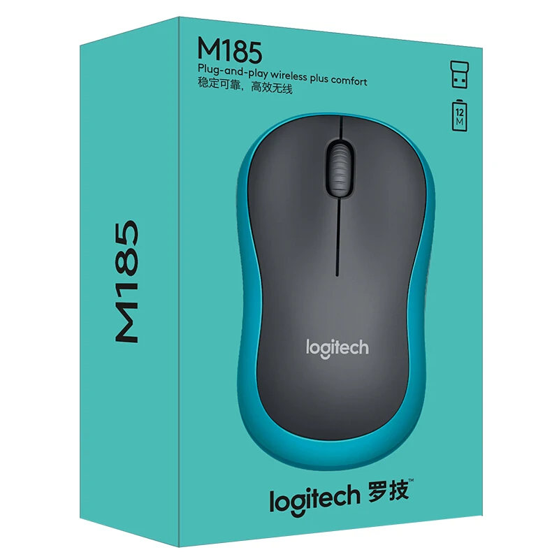 Беспроводная мышь lotech M185, симметричная дизайнерская мышь с USB нано-приемником для офиса, домашнего использования для ПК/ноутбук с системой Windows Mac - Цвет: Blue