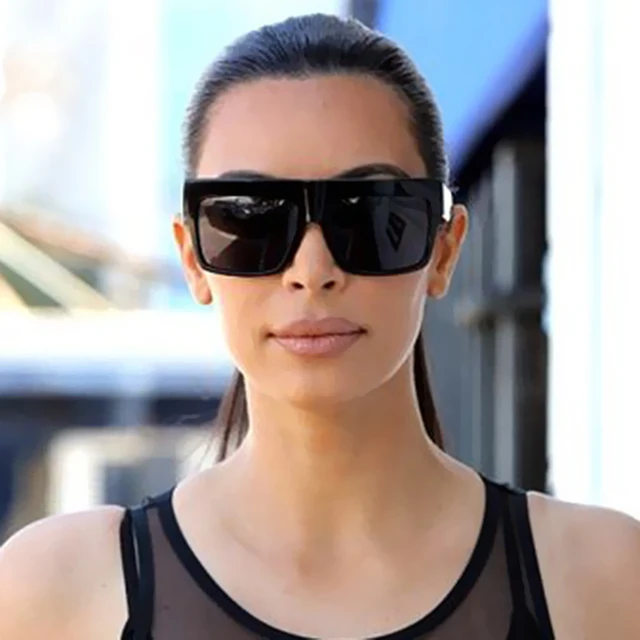 famous Kim Kardashian Square Celebrity Italy Sunglasses Lady UV400