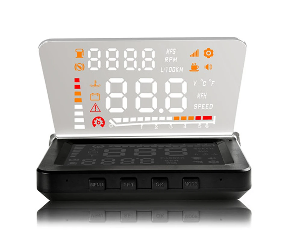 

Car HUD Head Up Display OBD II Interface Geyiren E260 Voice / Speed / Temperature / Battery Voltage / Clock / Fuel Consumption