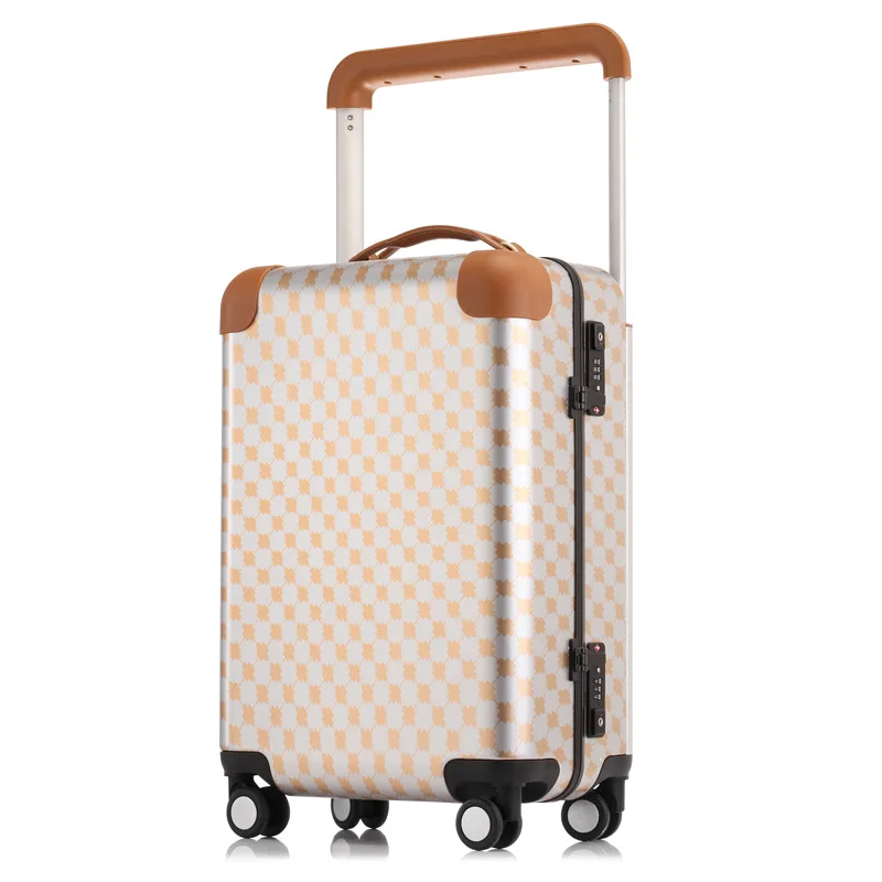 

Aluminum Frame Travel Suitcase Trolley Rolling Koffer Boarding Luggage Valise Cabine TSA Lock bavul mala de viagem maletas carro