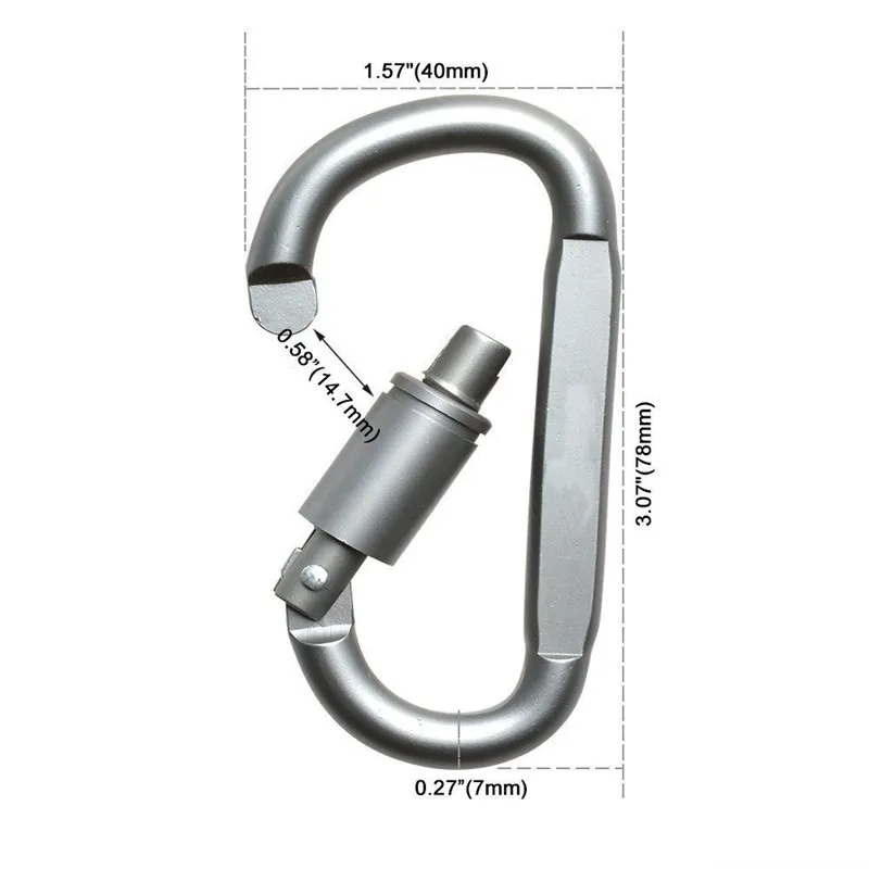 

2018 New 1 Pcs Hard Aluminum Alloy Outdoor Buckle Carabiner D-Ring Keychain Clip Hook Safety & Survival Z906