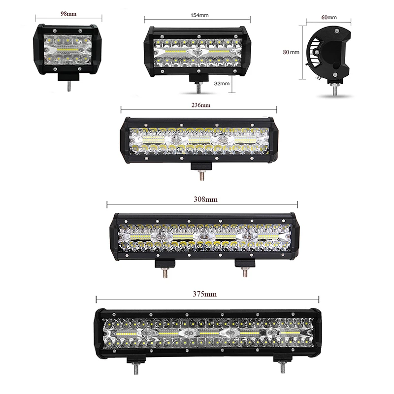 

12v 60w 120w car work lamp automobile 180w 240w 300w roof Strip Light auto high bright auxiliary lamp led light bar headlights