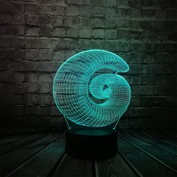 

NEW Snail Vortex Shape 3D LED Acrylic USB Lamp Gradient Multicolor Night Light Abstract Geometry Fashion Home art Decorative
