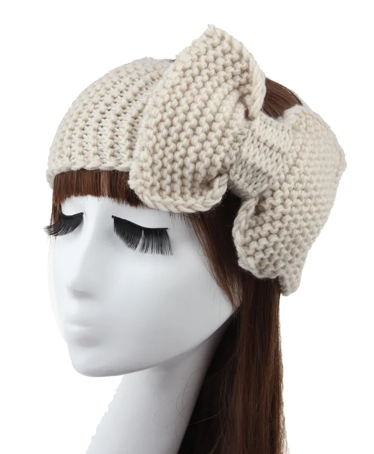 

2014 New big bow crochet knitted headband teens girls headband women fashion hair accessories Free shipping