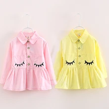 2018 Spring Print Children’S Female Child Clothing Baby Child Girl Ruffle Laciness Shirt