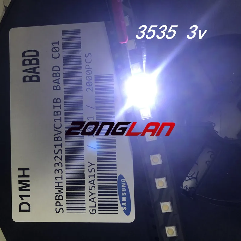 Оптовая продажа 300 шт./лот Samsung LED TV подсветка SMD 1 Вт 3537 3535 холодный белый 3 в 300мА для